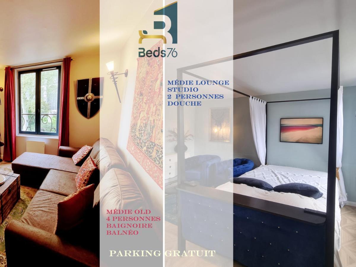 2 Appt Medielounge Ou Medieold, Parking Vue Magnifique Par Beds76 Руан Экстерьер фото